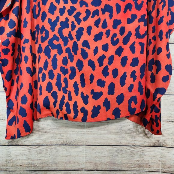 IMAN Global Chic Reversible Printed Poncho Top Floral Leopard Print Women's M/L - Picture 13 of 16